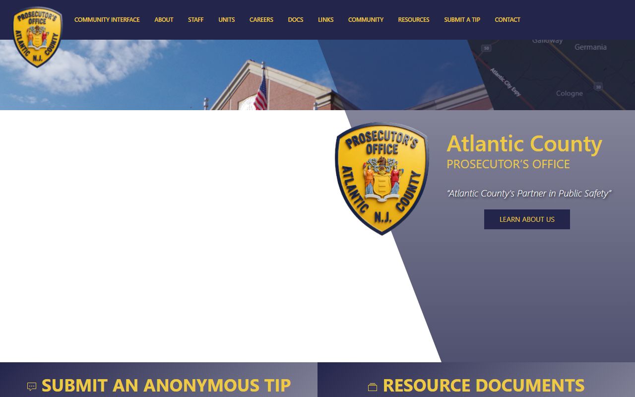Atlantic County Justice Facility where jail mugshots are taken during the booking process in Atlantic County