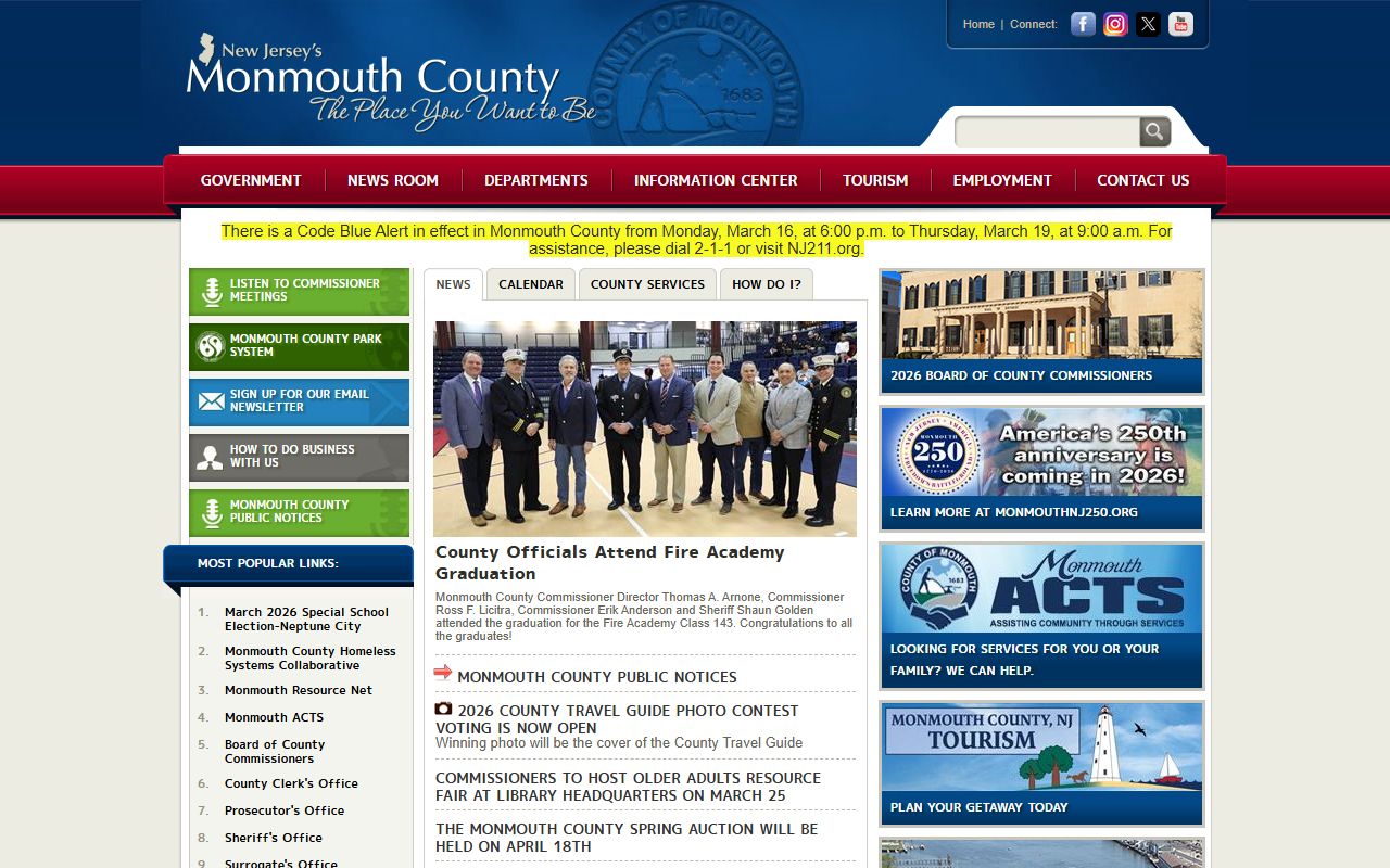 Monmouth County jail mugshots official county website
