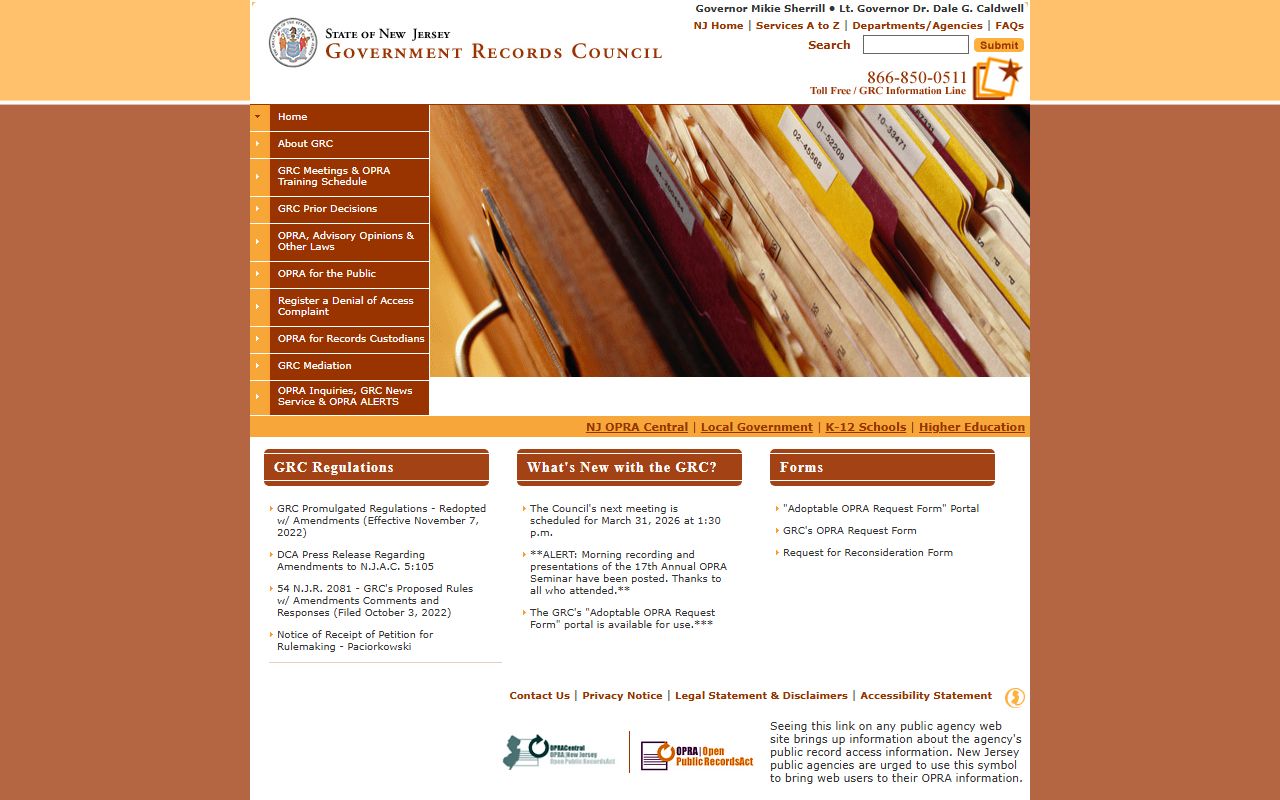 New Jersey Government Records Council for jail mugshot and public records requests